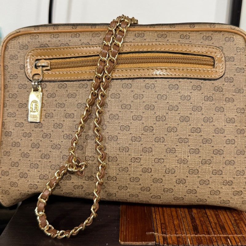 Gucci Brown Micro GG Camera Bag/crossbody Vintage Bundle