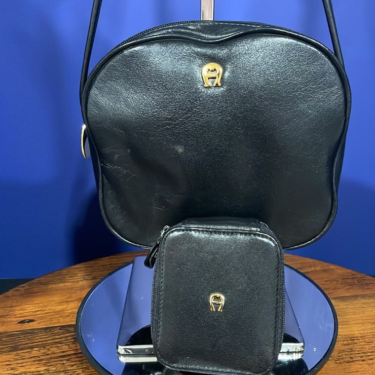 Vintage Etienne Aigner bundle small crossbody bag with lipstick case w/mirror
