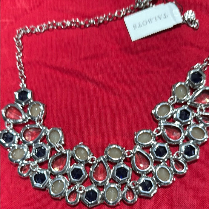 Talbots Silver and Gold Statement Necklace and Earring Set