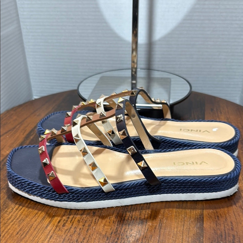 Vinci Seul Multicolor Multi Strap Flat Women Sandal