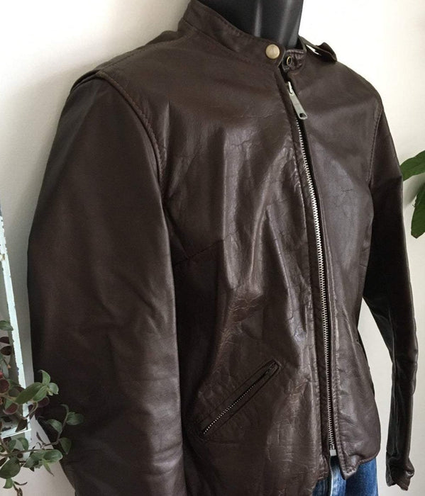 1960’s Brooks Cafe' Racer Leather Jacket Small/med Size 36