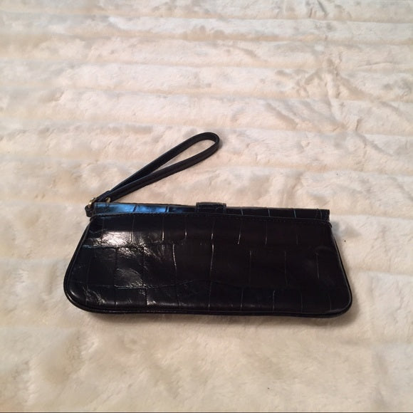 Ann Taylor Brown Emossed Wristlet