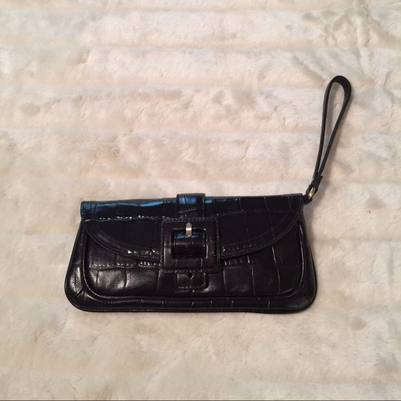 Ann Taylor Brown Emossed Wristlet