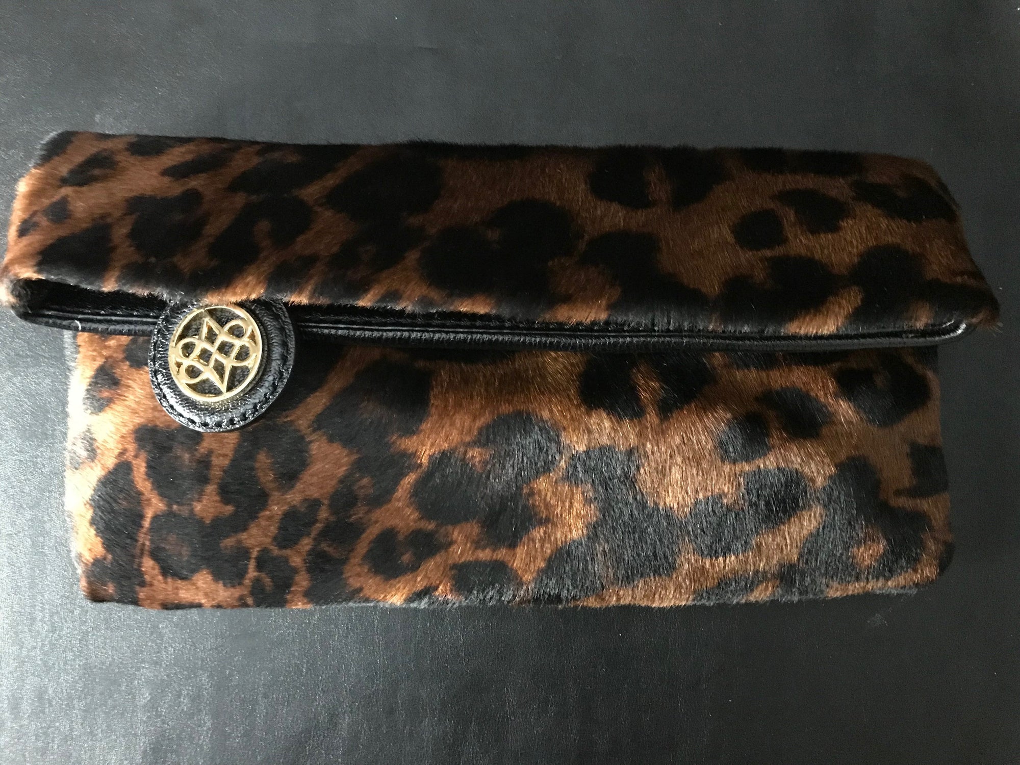 Antonio Melani Leopard Print Clutch Bag Purse