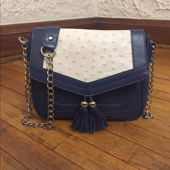 Audrey Brooke Ostrich Crossbody Bag