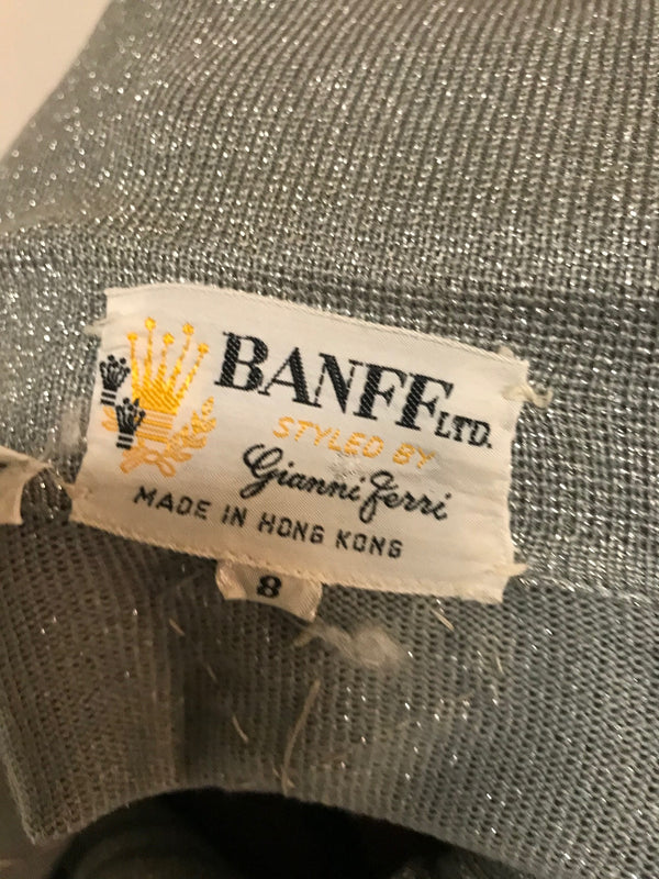 1960s Banff Ltd. by Gianni Ferri Italian Wool Metallic Ice Blue Knit Dress