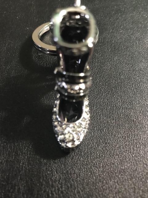 Black Dress Shoe Keychain made with Swarovski Crystals
