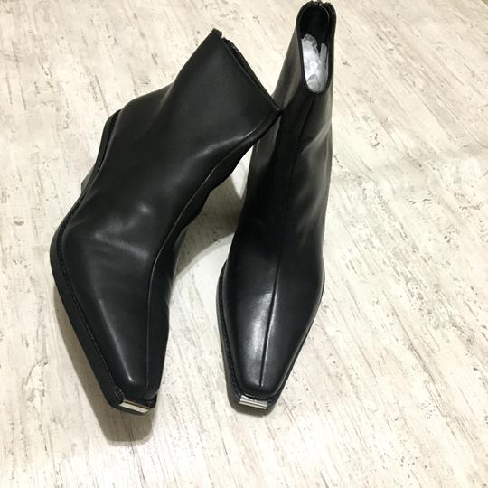 Zara Black Leather Heel Pointed Ankle Cowboy Boots