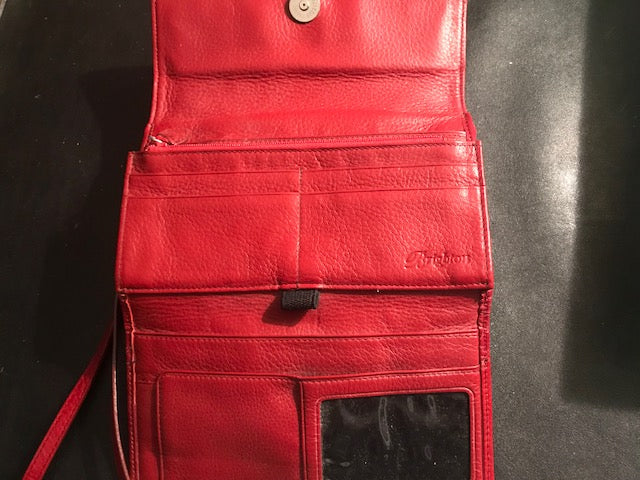 Brighton red crossbody organizer purse
