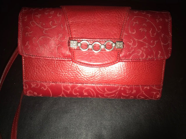 Brighton red crossbody organizer purse