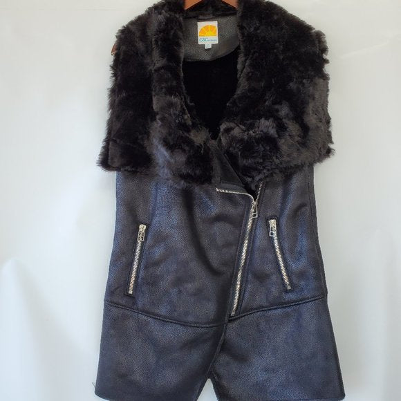 C & C California Faux Fur, Motorcycle Long Vest