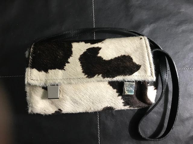Ceoni Cowhide Skin Print Italian Leather Handbag
