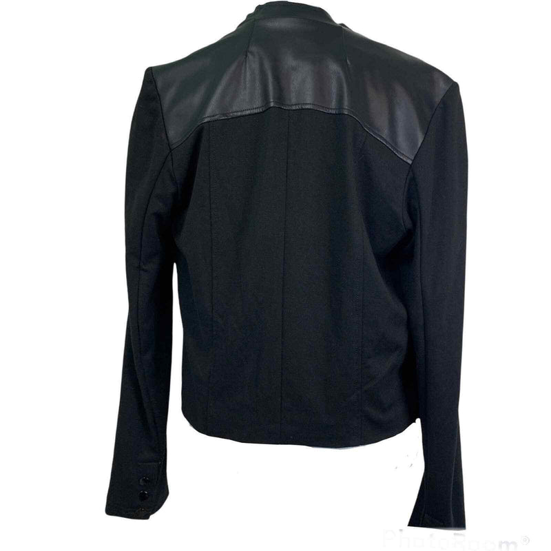 Edison Maisha Ponte & Faux Leather open jacket