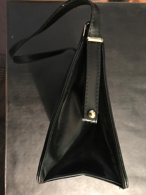 DIOR Christian Dior Vintage Black Leather Shoulder Bag. French