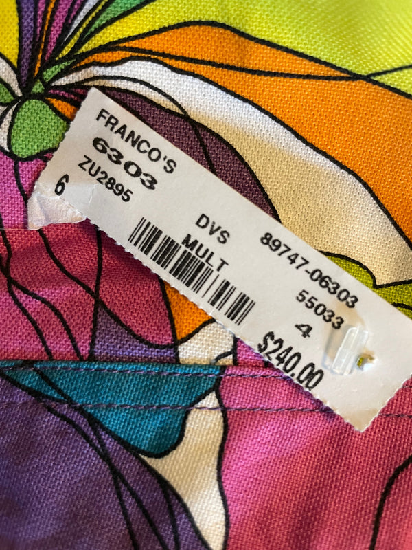David Meister Bright Floral Print Cropped Pants Size 6