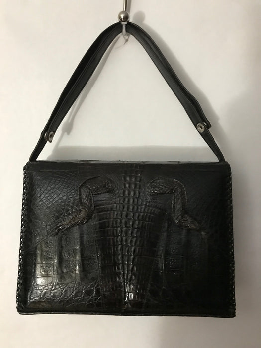 Genuine Alligator Purse Vintage Black Shoulder Bag