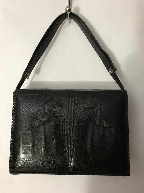 Genuine Alligator Purse Vintage Black Shoulder Bag