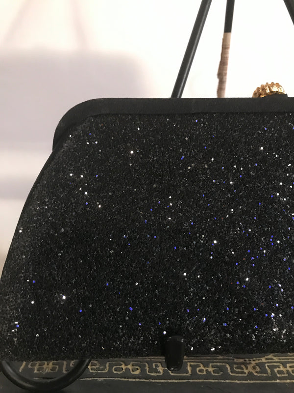Black Glitter Evening Bag