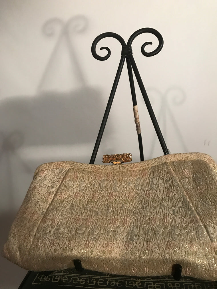 Gold Print Evening Bag