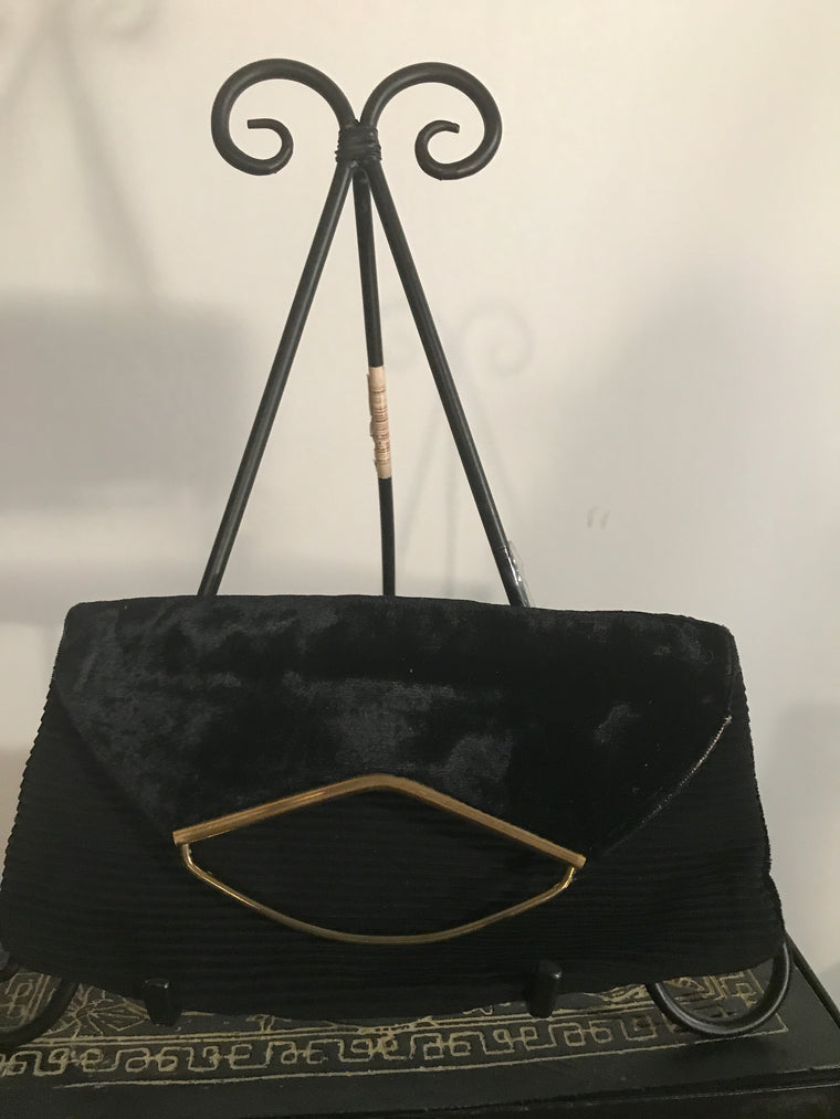 Black Gold Handle Evening Bag