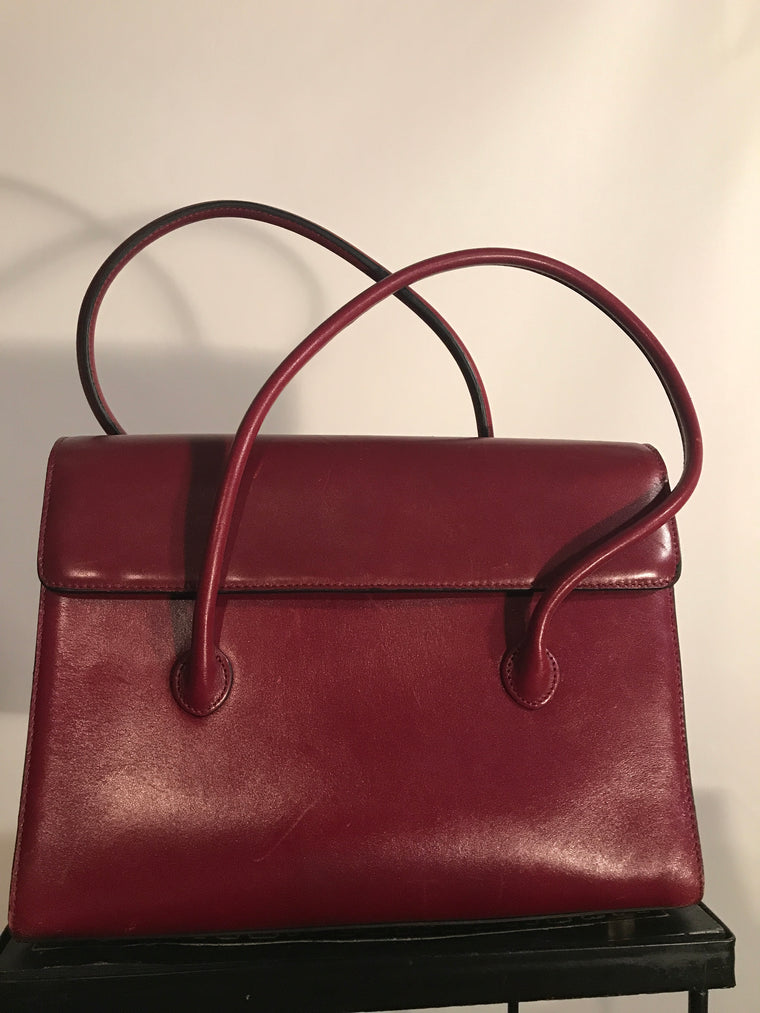 Adrienne Vittadini Red Leather Kelly Bag