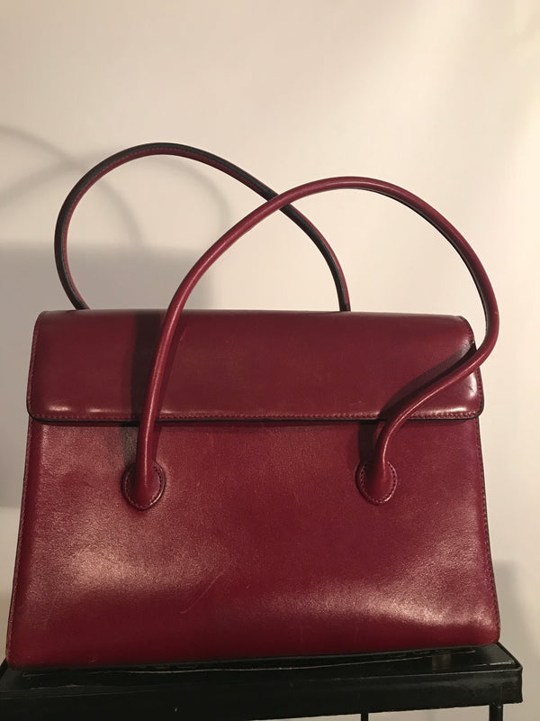 Adrienne Vittadini Red Leather Kelly Bag