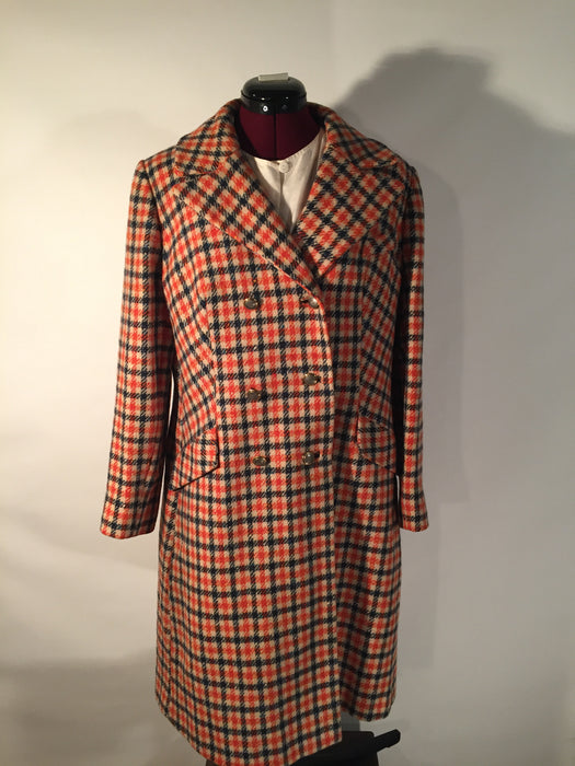 Vintage Blue Orange and Beige Coat