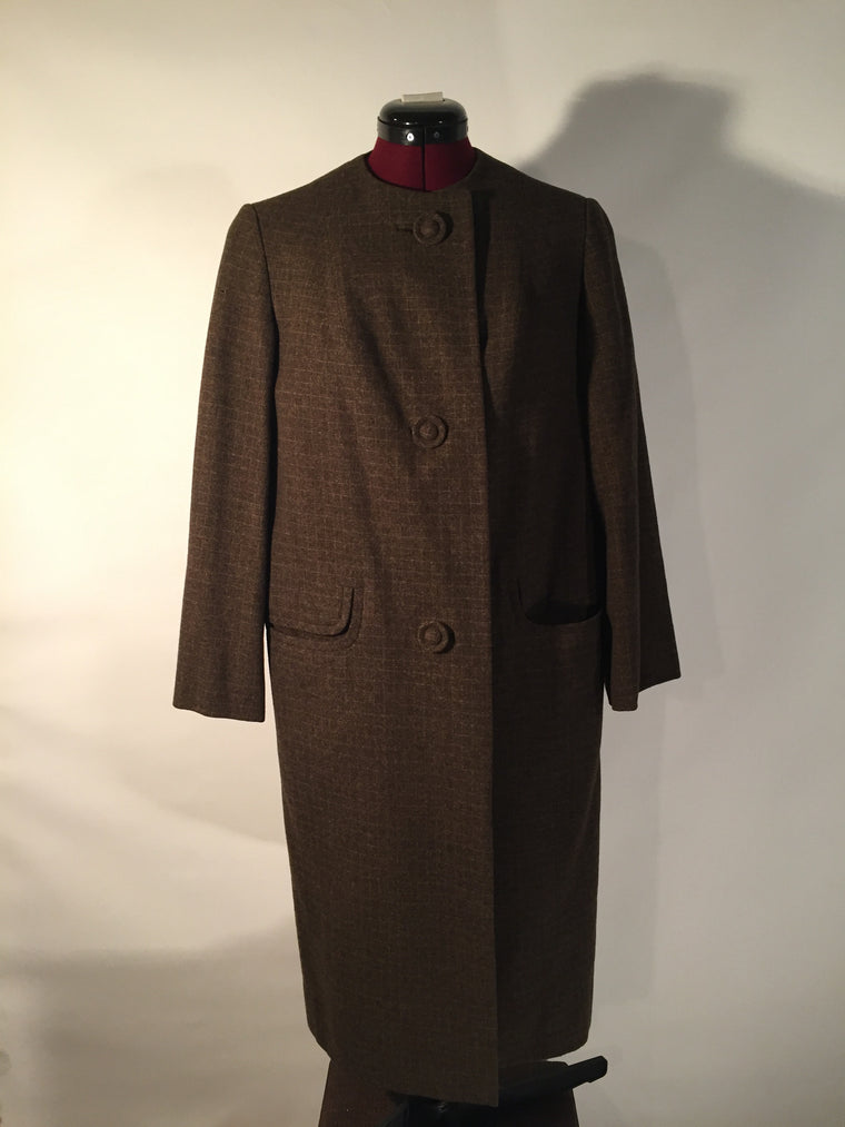 Vintage Olive Green Tweed coat