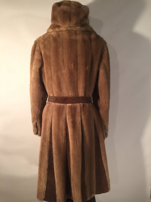 Vintage Faux Fur and Suede Coat Lilli Ann San Francisco, Large