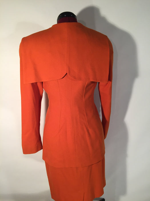 Expressions Orange Double Breasted Skirt Suit