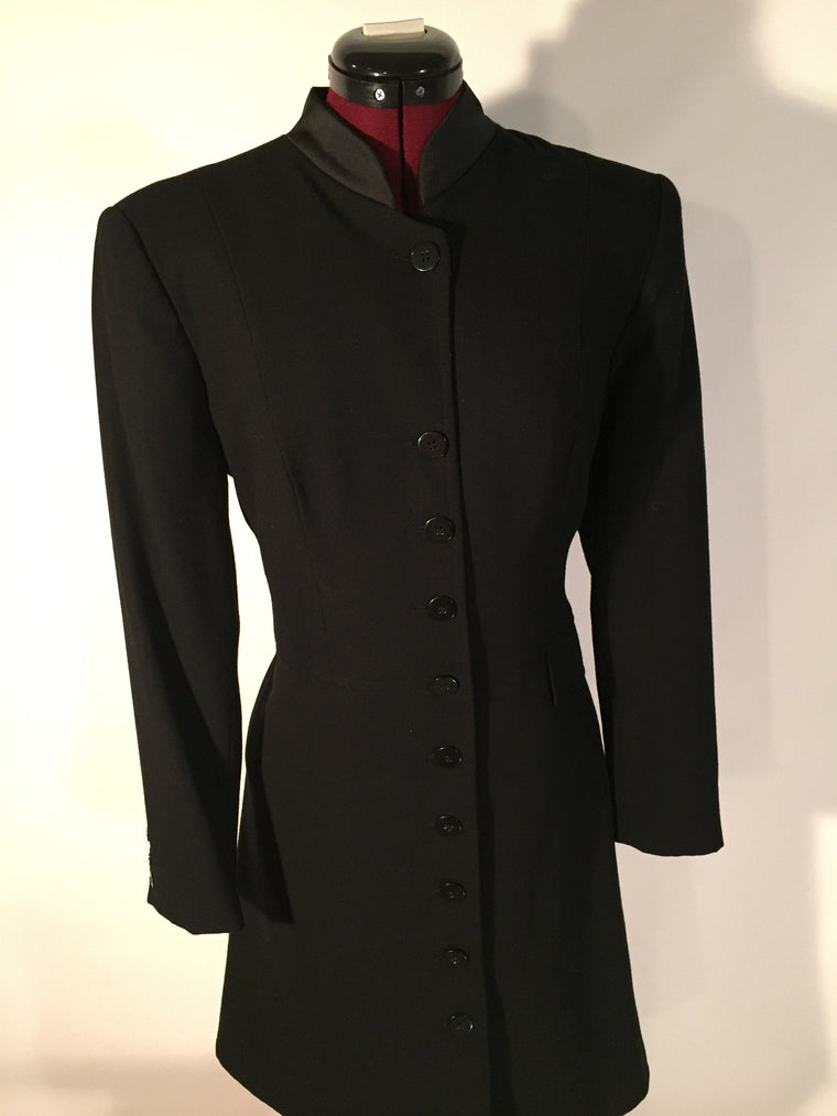 Vintage 80's Ann Klein II tuxedo coat dress