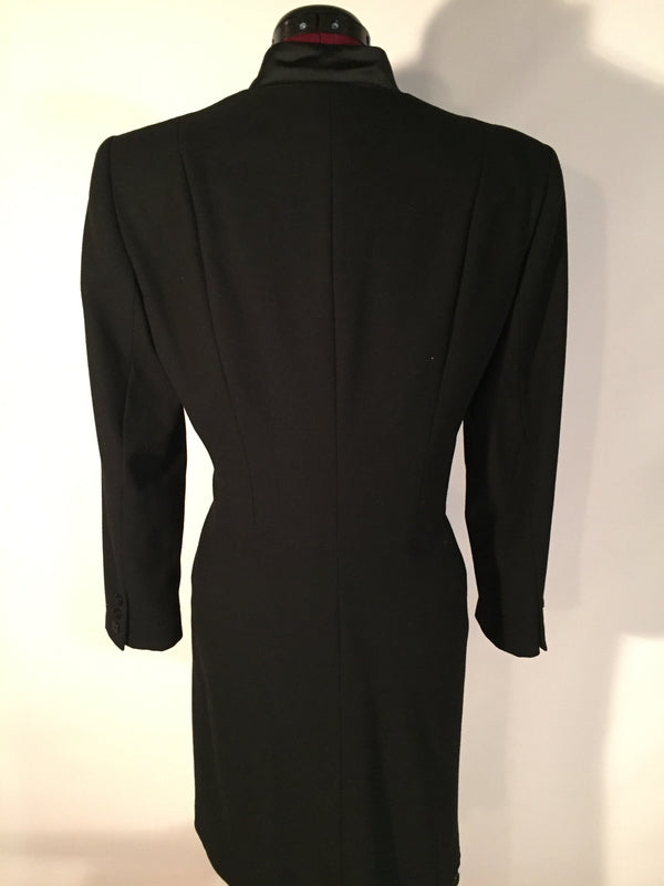 Vintage 80's Ann Klein II tuxedo coat dress