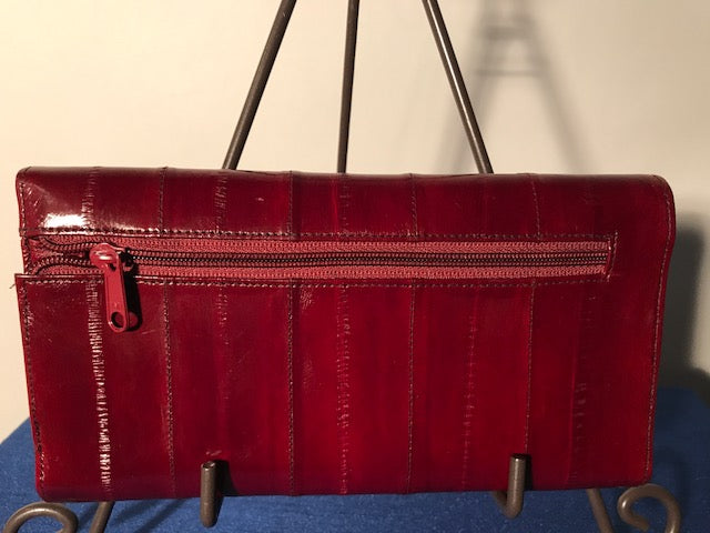 Vintage Burgundy Eelskin Wallet