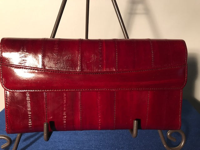 Vintage Burgundy Eelskin Wallet