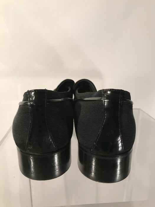 Black Leather Trimmed Bally Slippers