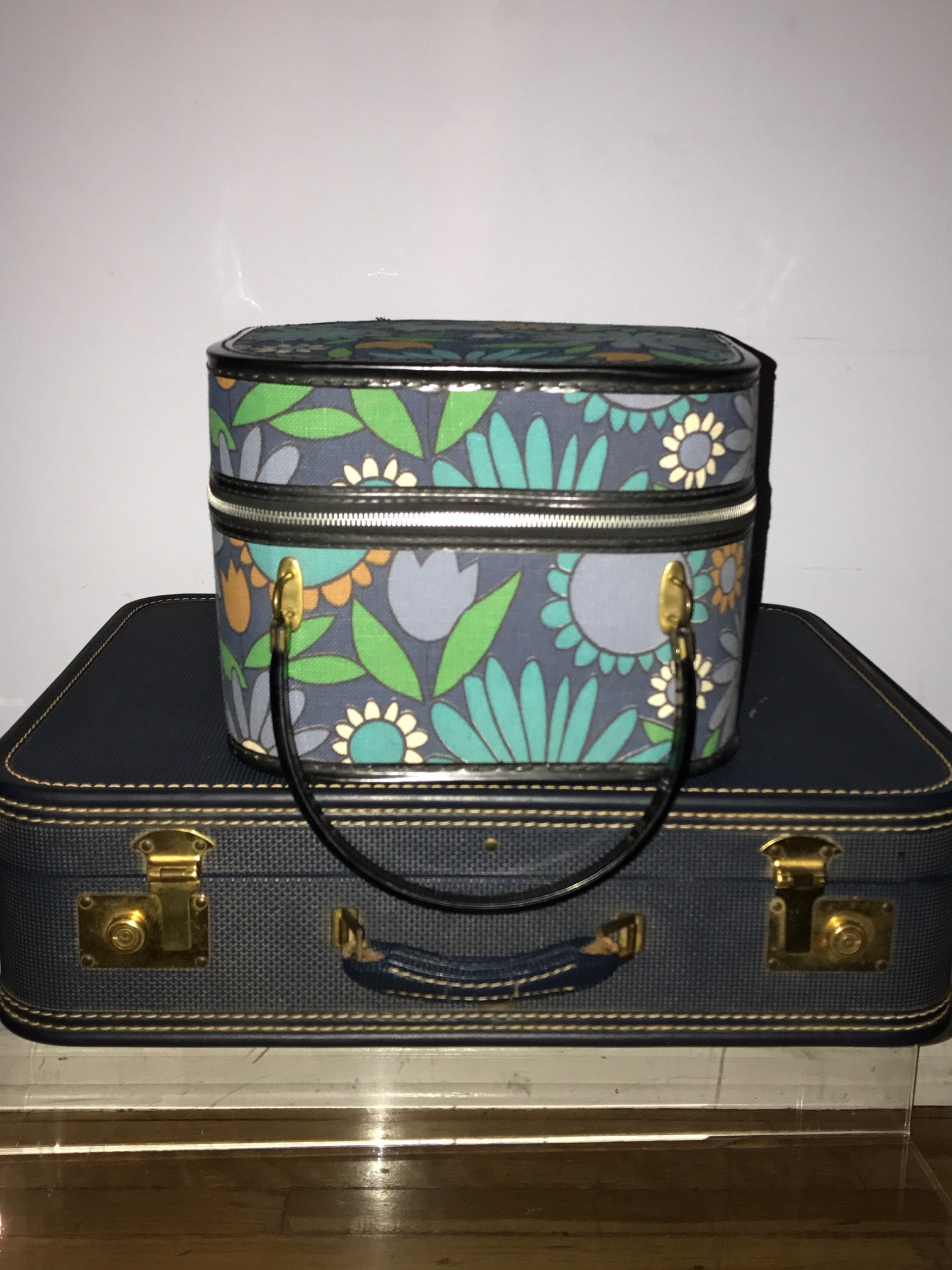 Vintage Blue 2 Piece luggage Set