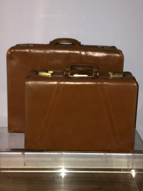 Vintage Super Fortress 2 Piece Set - Brown Leather luggage