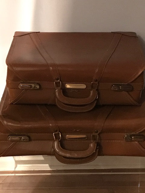 Vintage Super Fortress 2 Piece Set - Brown Leather luggage