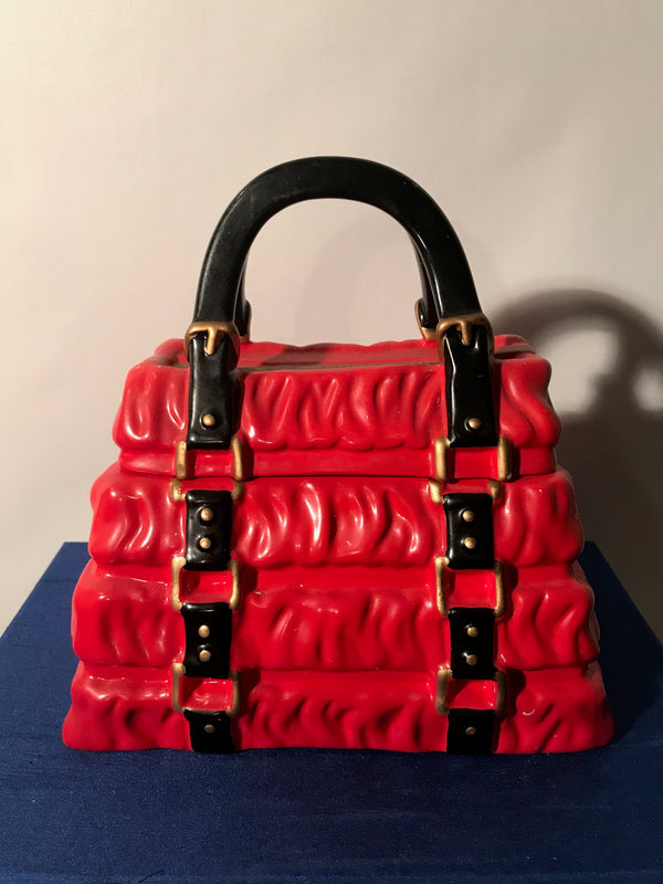 Exclusively from Neiman Marcus Red Ceramic Handbag Jar
