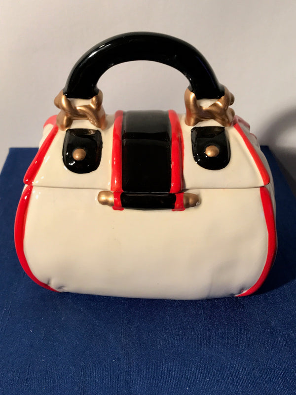 Cream Ceramic Handbag Jar
