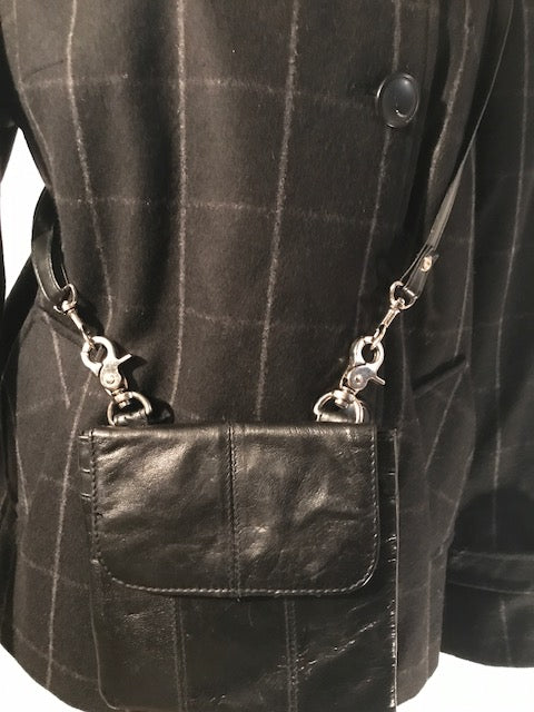 Black Soft Leather Crossbody Bag