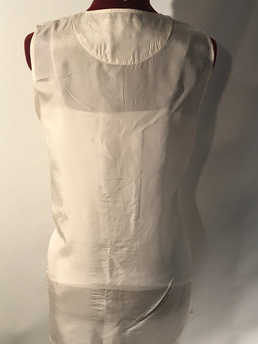 Bogari Cream Sleeveless Shirt