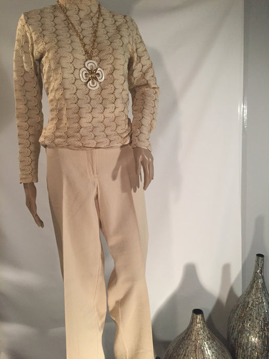 Oscar De La Renta Cream Trousers