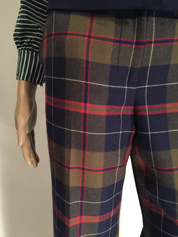 J Crew Army Green Plaid Pants