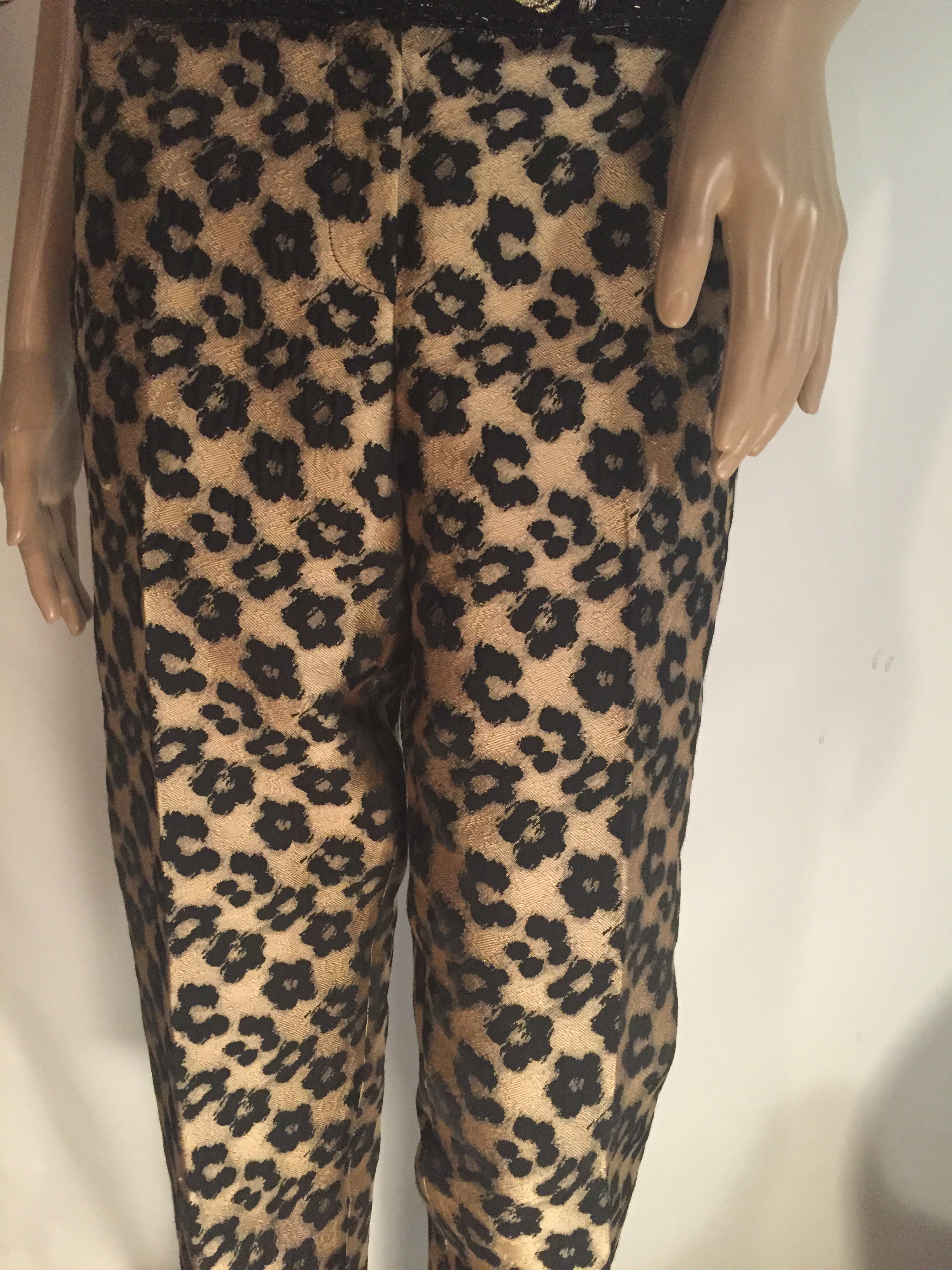 Ann Taylor Gold and Black Print Pants