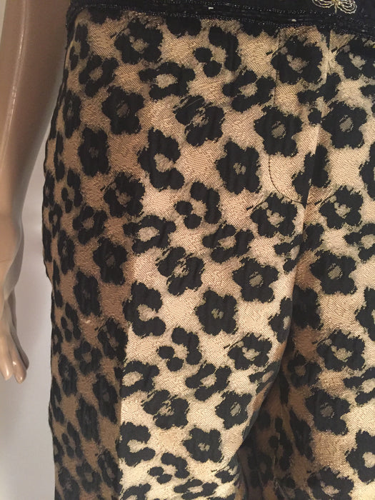 Ann Taylor Gold and Black Print Pants