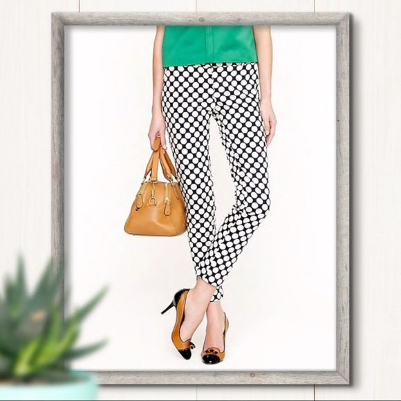 J. Crew Café Capri in Pop Art Polka Dot Size 6