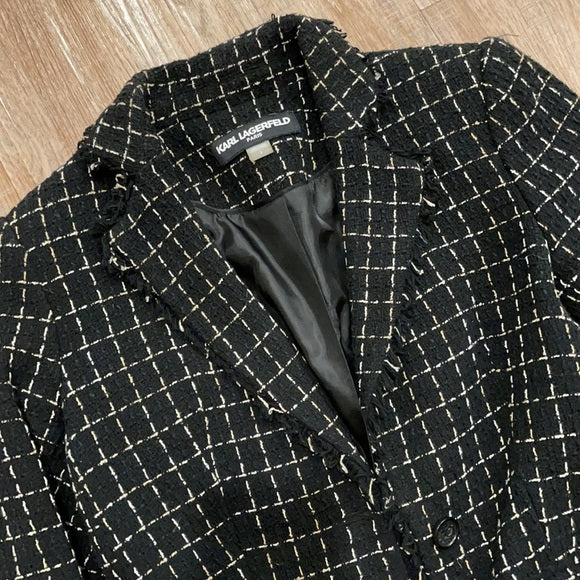 Neutral Karl Lagerfeld tweed blazer