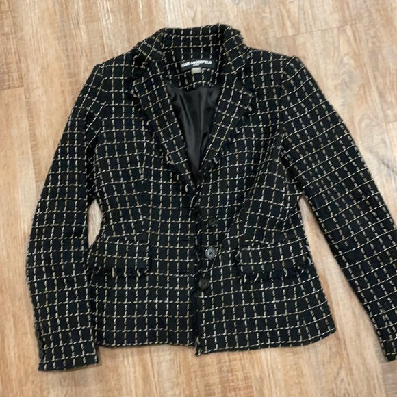 Neutral Karl Lagerfeld tweed blazer