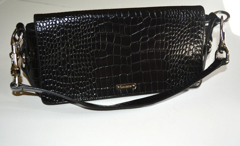 Ralph Lauren Bag. Black Croc Purse